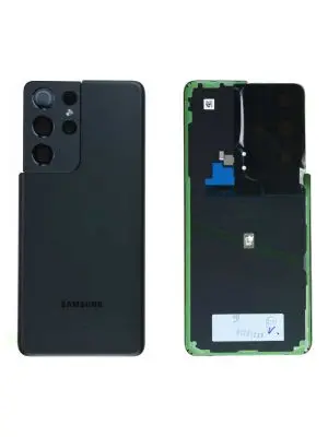 MovTEK Vitre Arriere Cache Batterie d'origine Remplacement pour Samsung S21  Ultra 5G G998B Ecran Arrière avec Lentille de Caméra et Outils - Noir